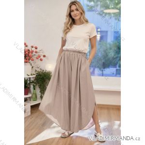 Kalhoty dlouhé letní dámské (S/M/L ONE SIZE) ITALSKÁ MÓDA IMD26093