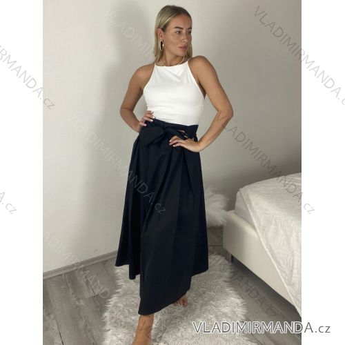 Sukně dlouhá s páskem  dámská MONA (S/M/L ONE SIZE) ITALSKÁ MÓDA IMM25M12361/DUR S/M/L Černá