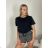 Tričko krátký rukáv dámské (S/M/L ONE SIZE) ITALSKÁ MÓDA IMPTI24NG2031/DUR tm. hnědá S/ML