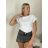 Tričko krátký rukáv dámské (S/M/L ONE SIZE) ITALSKÁ MÓDA IMPTI24NG2031/DUR tm. hnědá S/ML