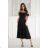 Glittery elegant party dress with geometric neckline on straps for women (34-46) POLISH FASHION PMLBC24320-20 black 34