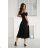Glittery elegant party dress with geometric neckline on straps for women (34-46) POLISH FASHION PMLBC24320-20 black 34