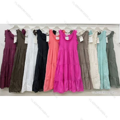 Šaty letní na ramínka rukáv dámské (S/M/L ONE SIZE) ITALSKá MóDA IM426179