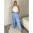 Kalhoty elegantní dlouhé s páskem dámské MISEL (S/M/L ONE SIZE) ITALSKÁ MÓDA 	 IMPVN262465/DUR S/M/L béžová