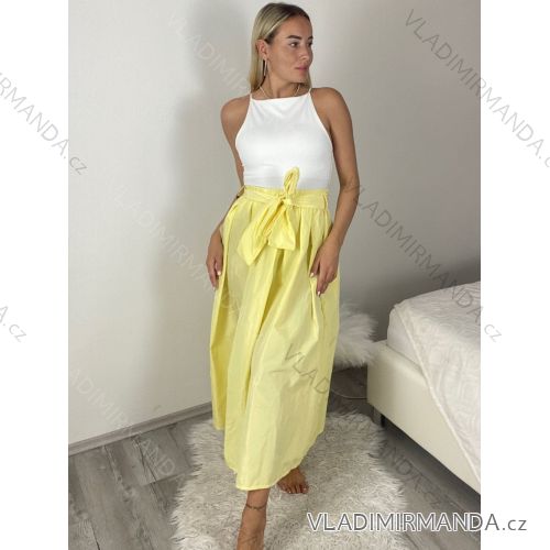 Women's long skirt (S/M ONE SIZE) ITALIAN FASHION IMPDY23LC5881 S / M / L žlutá
