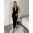 Women's Sleeveless Summer Dress (S/M ONE SIZE) ITALIAN FASHION IMPLP2360510080 S / M black