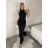 Women's Sleeveless Summer Dress (S/M ONE SIZE) ITALIAN FASHION IMPLP2360510080 S / M black