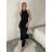 Women's Sleeveless Summer Dress (S/M ONE SIZE) ITALIAN FASHION IMPLP2360510080 S / M black