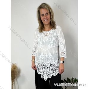 Cotton lace tunic 3/4 sleeve women (uni s / l) ITALIAN FASHION IMB22ROSA