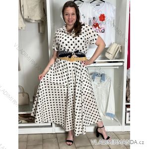Sukně puntíkatá dlouhá s páskem dámská (S/M/L ONE SIZE) ITALSKÁ MÓDA IMM26M6891/DUR