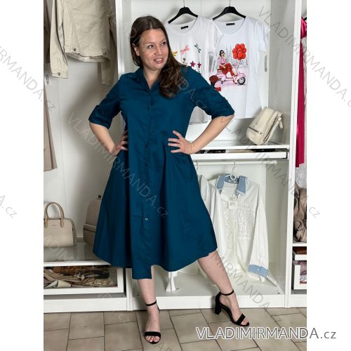 Women's stretch pants (S/M/L ONE SIZE) ITALIAN FASHION IM525STELA M/L/XL modrá petrolejová