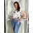 Tričko s krátkým rukávem dámské květované  (S/M/L/XL ONE SIZE) ITALSKá MóDA IM526000356