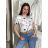Tričko s krátkým rukávem dámské květované  (S/M/L/XL ONE SIZE) ITALSKá MóDA IM526000356