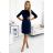 Elegant formal dress with 3/5 sleeves for women (S-XL) Polish fashion NMC-420-4/DR dark blue XL