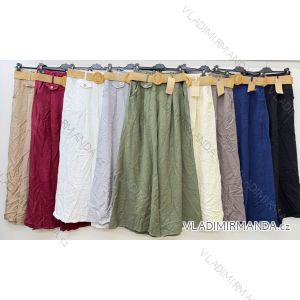 Kalhoty letní s páskem dámské (S/M/L ONE SIZE) ITALSKÁ MÓDA IM426199