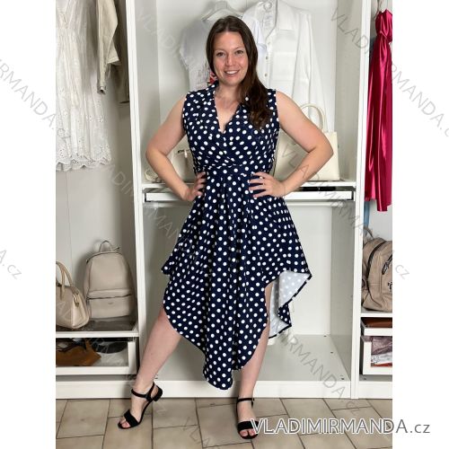 Šaty elegantní bez rukávu s páskem dámské (S/M/L ONE SIZE) italská moda IMWBJ260001