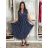 Šaty elegantní bez rukávu s páskem dámské (S/M/L ONE SIZE) italská moda IMWBJ260001/DUR S/M/L tmavě modrá