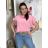 Langes Chiffon-Kurzarmkleid für Damen (S/M ONE SIZE) ITALIAN FASHION IMWGS231048 M/L/XL weiß