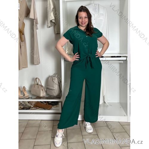 Souprava letní košile a kalhoty dámská (M/L/XL ONE SIZE) ITALSKÁ MÓDA IM426002335/DUR M/L/XL tmavě smaragdová