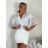 Tunika na knoflíky letní krátky rukáv dámska (S/M/L ONE SIZE) TALIANSKA MODA IMSM26000329/DUR S/M/L biela