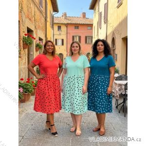 Šaty letní volnočasové krátký rukáv dámské nadrozměr (50/52/54 ONE SIZE) ITALSKÁ MÓDA IM426221