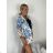Kleid mit Knöpfen und geknöpften Damen (uni s-m) ITALIAN FASHION IMWA20332 S / M / L blau