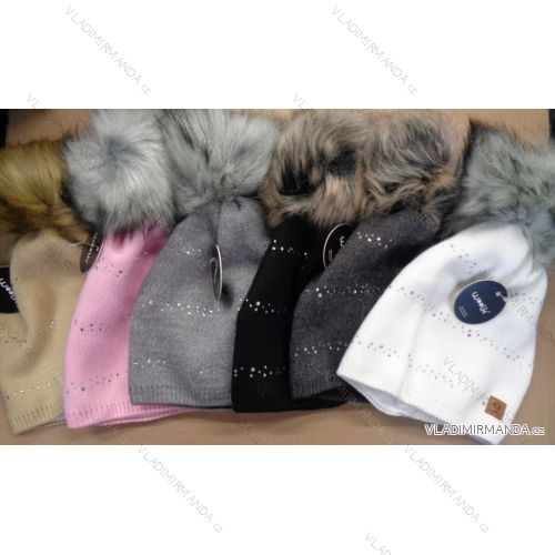 Women's cap with stones (uni) WOOLK POLAND POL217008
