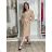 Šaty  košilové elegantní dlouhý rukáv dámské (S/M/L ONE SIZE) ITALSKÁ MÓDA IMD260000356/DUR S/M/L béžová