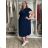 Sommerkleid oval Kurzarm Damen Übergröße (50/52/54 Einheitsgröße) ITALIAN FASHION IM425011  dunkler Smaragd