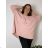 Summer dress oval short sleeve women's oversized (50/52/54 ONE SIZE) ITALIAN FASHION IM425011 54/56/58 růžová světlá
