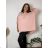 Summer dress oval short sleeve women's oversized (50/52/54 ONE SIZE) ITALIAN FASHION IM425011 54/56/58 růžová světlá