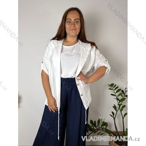 Sommerkleid oval Kurzarm Damen Übergröße (50/52/54 Einheitsgröße) ITALIAN FASHION IM425011 50/52/54 weiß