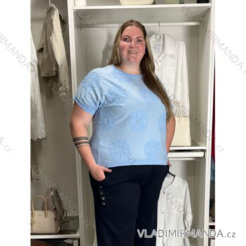 Tunic with pendant short sleeve women's oversized (54/56/58 ONE SIZE) ITALIAN FASHION IM425031