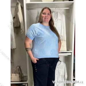 Tunika letní krátký rukáv dámská nadrozměr (52/54/56 ONE SIZE) ITALSKÁ MÓDA IM426568931/DUR