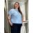 Tunic with pendant short sleeve women's oversized (54/56/58 ONE SIZE) ITALIAN FASHION IM425031  Light blue