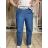 Sommerkleid oval Kurzarm Damen Übergröße (50/52/54 Einheitsgröße) ITALIAN FASHION IM425011 S / M / L blau