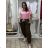 Women's Long Summer Pants with Belt (S/M ONE SIZE) ITALIAN FASHION IMD24080 44/46/48 Dark beige