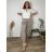 Women's Long Summer Pants with Belt (S/M ONE SIZE) ITALIAN FASHION IMD24080 44/46/48 Dark beige