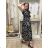Women's Long Summer Short Sleeve Dress (S/M ONE SIZE) ITALIAN FASHION IM323101 S / M / L black