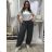 Kalhoty aladinky harémky dlouhé dámské (M/L ONE SIZE) ITALSKÁ MÓDA IMD22212/DR M/L tmavě mintová