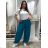 Kalhoty aladinky harémky dlouhé dámské (M/L ONE SIZE) ITALSKÁ MÓDA IMD22212/DR M/L tmavě mintová