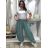 Kalhoty aladinky harémky dlouhé dámské (M/L ONE SIZE) ITALSKÁ MÓDA IMD22212/DR M/L tmavě mintová