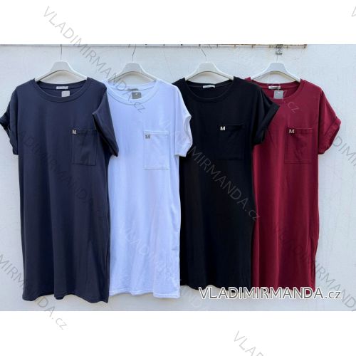 Šaty voľnočasové letné krátky rukáv dámske nadrozmer (42/44/46 ONE SIZE) TALIANSKA MÓDA IMD26086