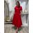 Šaty letní elegantní krátký rukáv dámske (S/M/L ONE SIZE) TALIANSKA MÓDA IM526023156/DUR S/M/L červená