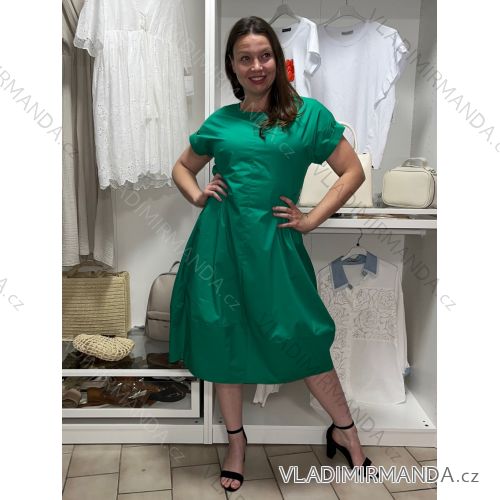 Šaty letní elegantní krátký rukáv dámské (S/M/L ONE SIZE) ITALSKÁ MÓDA IM526023157/DUR