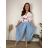 Damen Aladdin Haremshose (S/M/L Einheitsgröße) ITALIAN FASHION IMD25129 50/52/54 blau