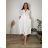 Women's Long Linen Shirt Dress Long Sleeve (S/M ONE SIZE) ITALIAN FASHION IMPLI2272014 44/46/48 white