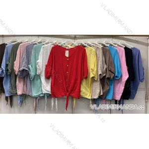 Košile klasik 3/4 dlouhý rukáv dámská nadrozměr (50/52/54 ONE SIZE) ITALSKÁ MÓDA IMC26209