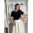 Women's Elegant Oversize Long Sweatpants (S/M/L ONE SIZE) ITALIAN FASHION IMD26045/DUR S / M / L beige