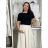 Women's Elegant Oversize Long Sweatpants (S/M/L ONE SIZE) ITALIAN FASHION IMD26045/DUR S / M / L beige